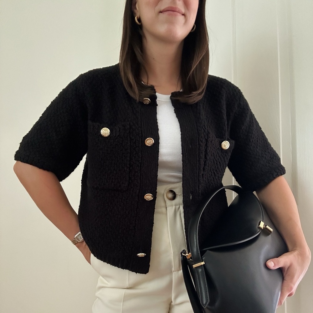 Massimo Dutti Black Textured Sweater